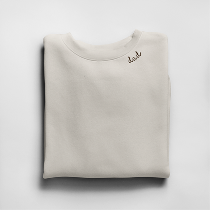 Embroidered Collar Organic Cotton Sweatshirt "Dad" - Ellianto fashion Men's