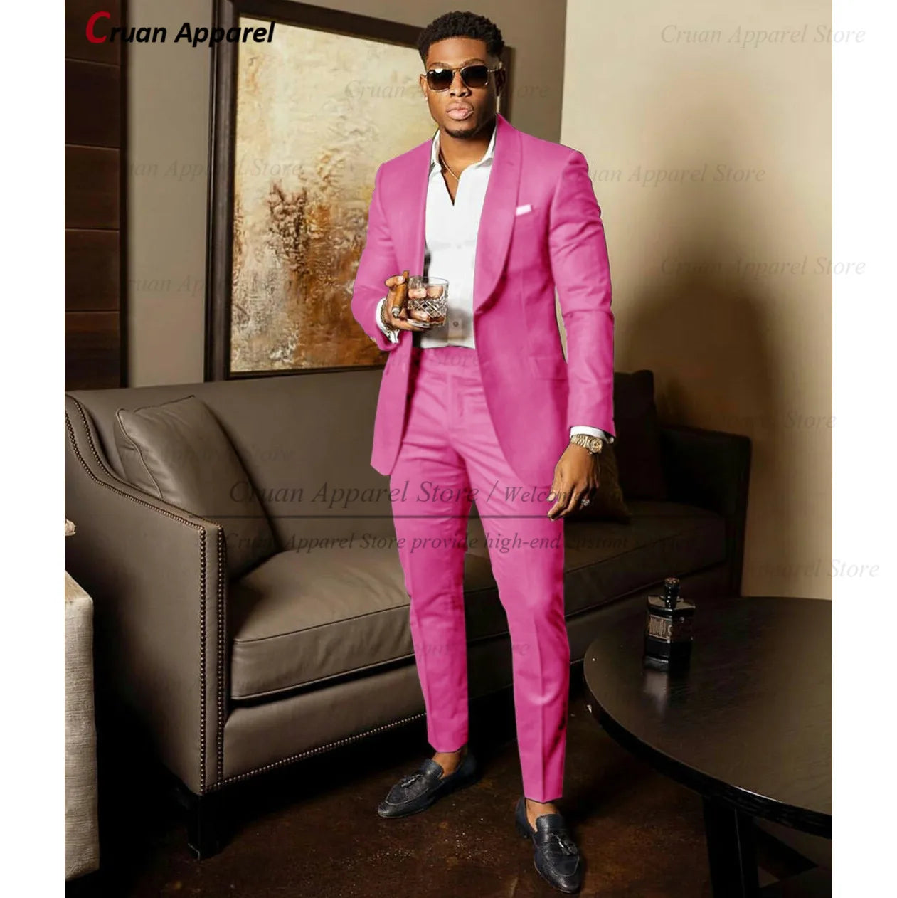 2025 Green Suits for Men Tailor-made Groom Wedding Suits Tuxedo Best Man Blazer Pants 2 Pieces Trendy Fashion Marriage Costume - Ellianto fashion Men's