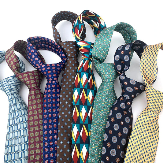 Men Luxury Tie 8cm Silk Tie For Men Print Vintage Design Necktie Silk Feeling Cravat For Wedding Party Gifts Stripe Cravats - Ellianto fashion Men's