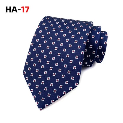 Men Luxury Tie 8cm Silk Tie For Men Print Vintage Design Necktie Silk Feeling Cravat For Wedding Party Gifts Stripe Cravats - Ellianto fashion Men's