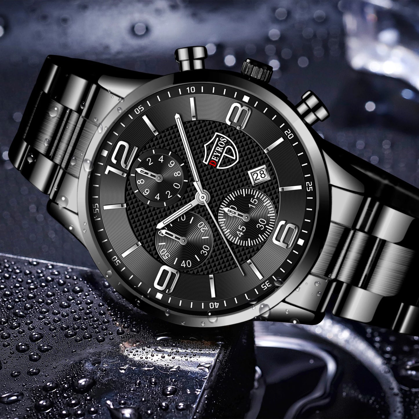 reloj hombre Luxury Business Men Watchs Stainless Steel Quartz WristWatch Male Leather Calendar Luminous Clock relogio masculino - Ellianto fashion Men's
