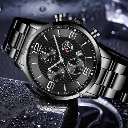 reloj hombre Luxury Business Men Watchs Stainless Steel Quartz WristWatch Male Leather Calendar Luminous Clock relogio masculino - Ellianto fashion Men's