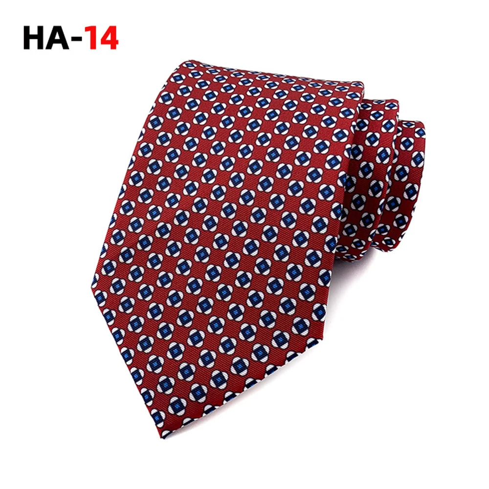Men Luxury Tie 8cm Silk Tie For Men Print Vintage Design Necktie Silk Feeling Cravat For Wedding Party Gifts Stripe Cravats - Ellianto fashion Men's