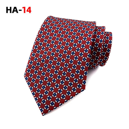 Men Luxury Tie 8cm Silk Tie For Men Print Vintage Design Necktie Silk Feeling Cravat For Wedding Party Gifts Stripe Cravats - Ellianto fashion Men's