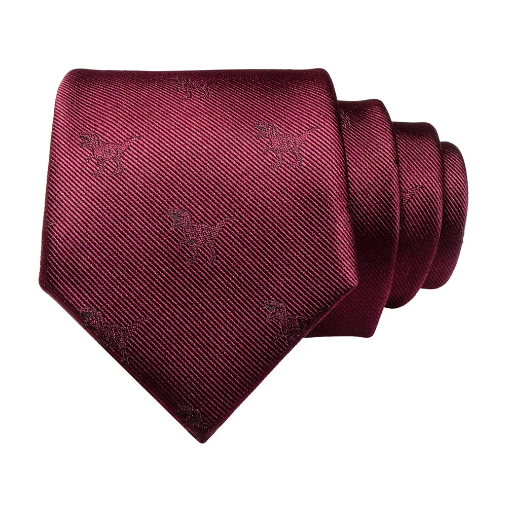 JEMYGINS New Design Animal Tie For Men Silk Woven Necktie 8cm Cartoon Dinosaur Fox Jacquard Fashion Party Wedding Gravata gift - Ellianto fashion Men's