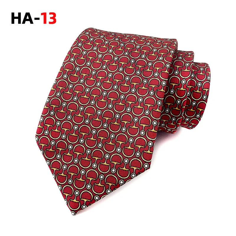 Men Luxury Tie 8cm Silk Tie For Men Print Vintage Design Necktie Silk Feeling Cravat For Wedding Party Gifts Stripe Cravats - Ellianto fashion Men's