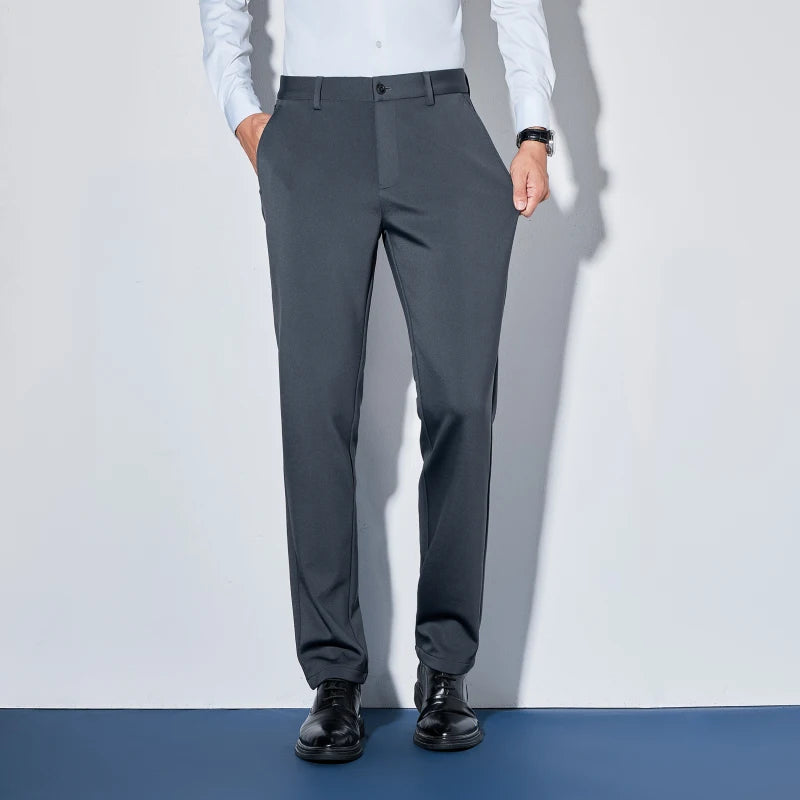 Wholesale Custom Men Tailored Trousers Tight Fashion Business Casual Loose Straight Leg Long Pants - Ellianto fashion Men's