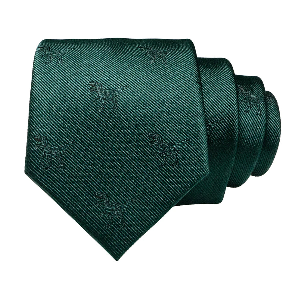 JEMYGINS New Design Animal Tie For Men Silk Woven Necktie 8cm Cartoon Dinosaur Fox Jacquard Fashion Party Wedding Gravata gift - Ellianto fashion Men's