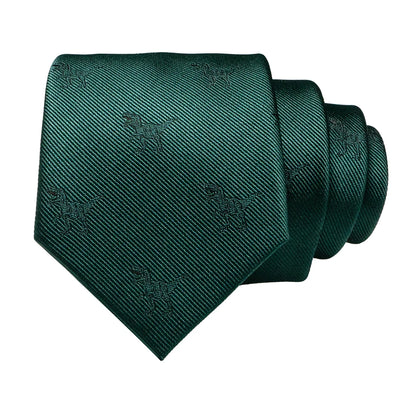 JEMYGINS New Design Animal Tie For Men Silk Woven Necktie 8cm Cartoon Dinosaur Fox Jacquard Fashion Party Wedding Gravata gift - Ellianto fashion Men's