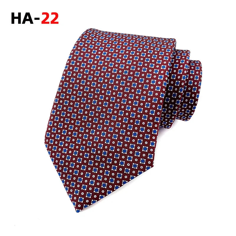 Men Luxury Tie 8cm Silk Tie For Men Print Vintage Design Necktie Silk Feeling Cravat For Wedding Party Gifts Stripe Cravats - Ellianto fashion Men's