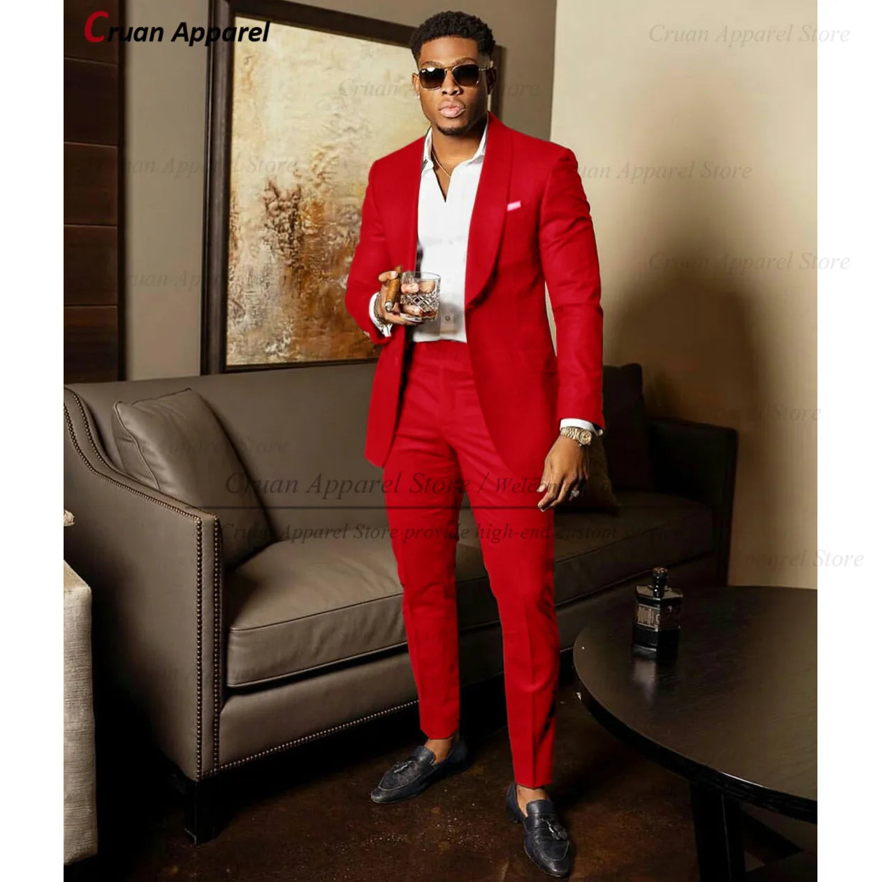 2025 Green Suits for Men Tailor-made Groom Wedding Suits Tuxedo Best Man Blazer Pants 2 Pieces Trendy Fashion Marriage Costume - Ellianto fashion Men's