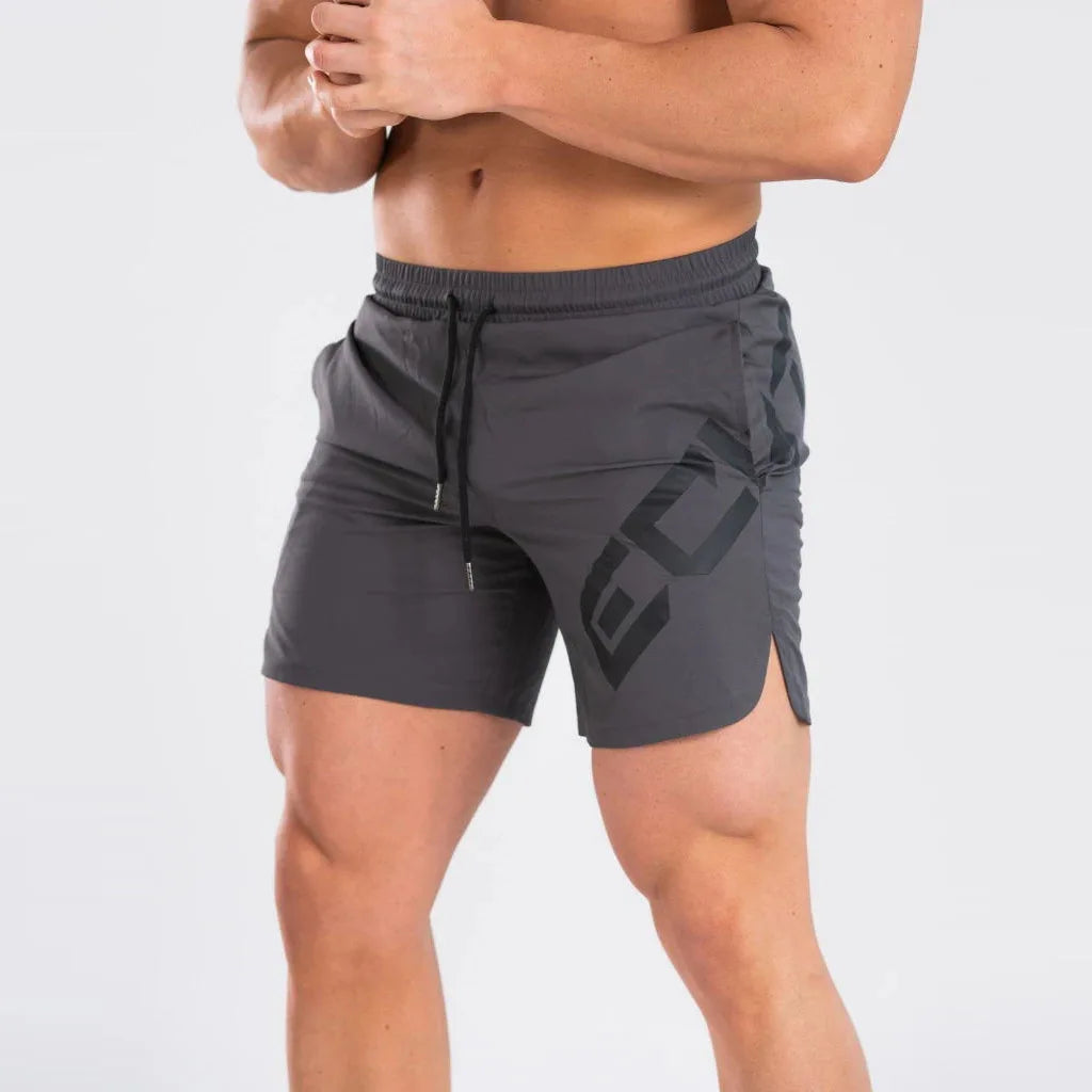 Mens Shorts Men Casual Beach Shorts Bodybuilding Fitness Short Sweat Quick Dry Big Letter Print - Ellianto fashion Men's