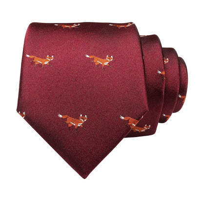 JEMYGINS New Design Animal Tie For Men Silk Woven Necktie 8cm Cartoon Dinosaur Fox Jacquard Fashion Party Wedding Gravata gift - Ellianto fashion Men's