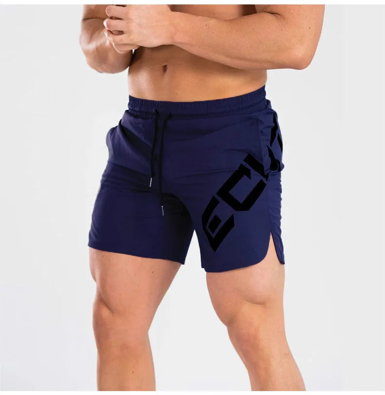 Mens Shorts Men Casual Beach Shorts Bodybuilding Fitness Short Sweat Quick Dry Big Letter Print - Ellianto fashion Men's