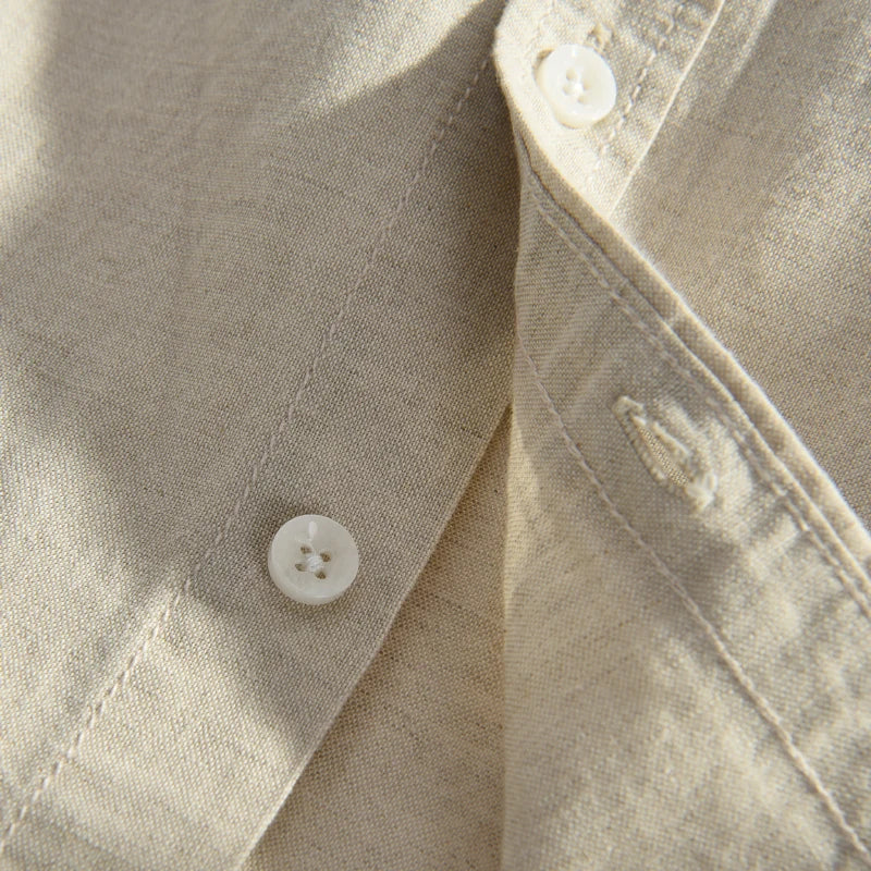 Men’s Cotton & Linen Long-Sleeve Autumn Shirt – Lightweight Comfort with Refined, Timeless Style for the Modern Gentleman