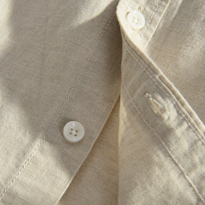Men’s Cotton & Linen Long-Sleeve Autumn Shirt – Lightweight Comfort with Refined, Timeless Style for the Modern Gentleman