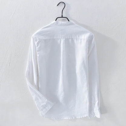 Men’s Cotton & Linen Long-Sleeve Autumn Shirt – Lightweight Comfort with Refined, Timeless Style for the Modern Gentleman