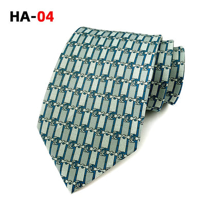 Men Luxury Tie 8cm Silk Tie For Men Print Vintage Design Necktie Silk Feeling Cravat For Wedding Party Gifts Stripe Cravats - Ellianto fashion Men's