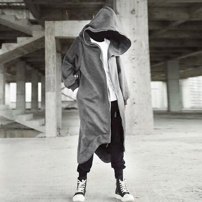 Nazgul-Inspired Long Hooded Coat – Warm Fleece-Lined Comfort with Bold, Effortless Street Style for the Modern Gentleman