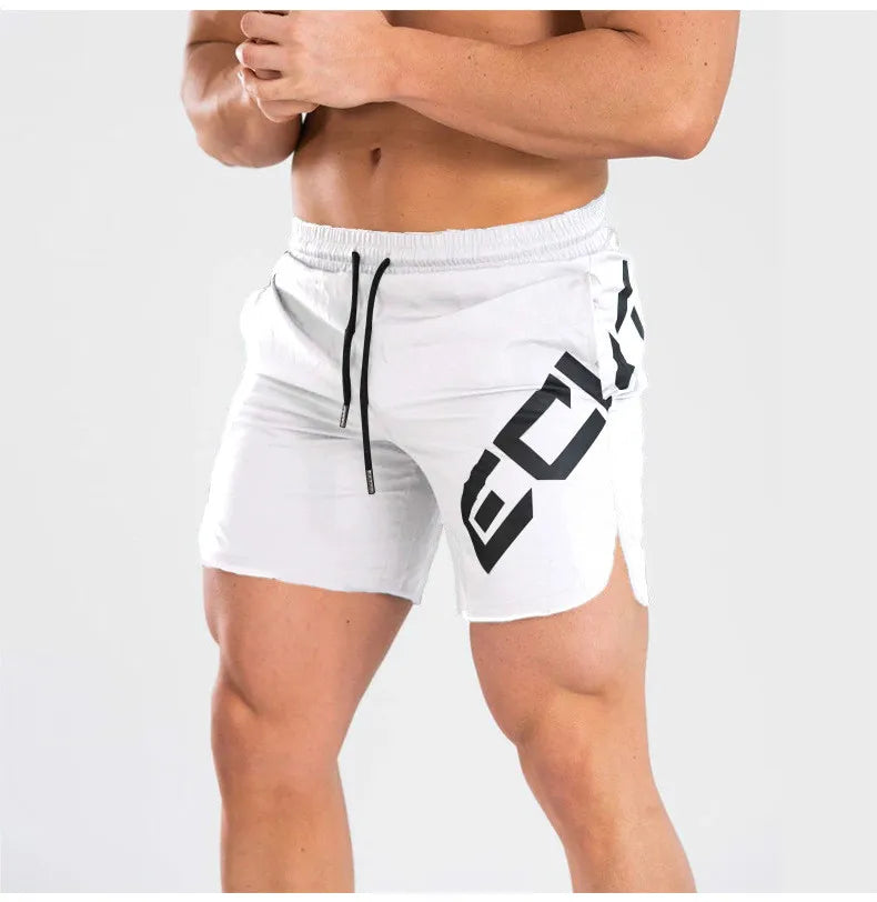 Mens Shorts Men Casual Beach Shorts Bodybuilding Fitness Short Sweat Quick Dry Big Letter Print - Ellianto fashion Men's