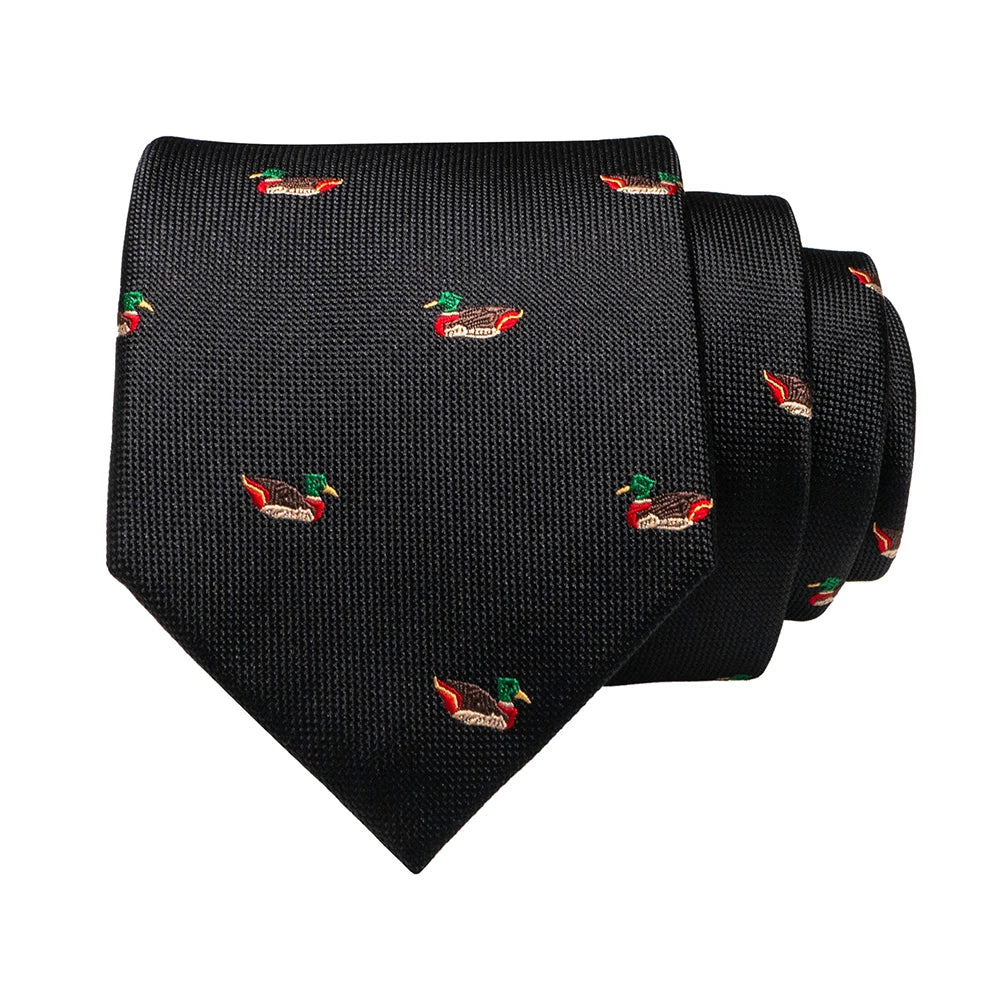 JEMYGINS New Design Animal Tie For Men Silk Woven Necktie 8cm Cartoon Dinosaur Fox Jacquard Fashion Party Wedding Gravata gift - Ellianto fashion Men's