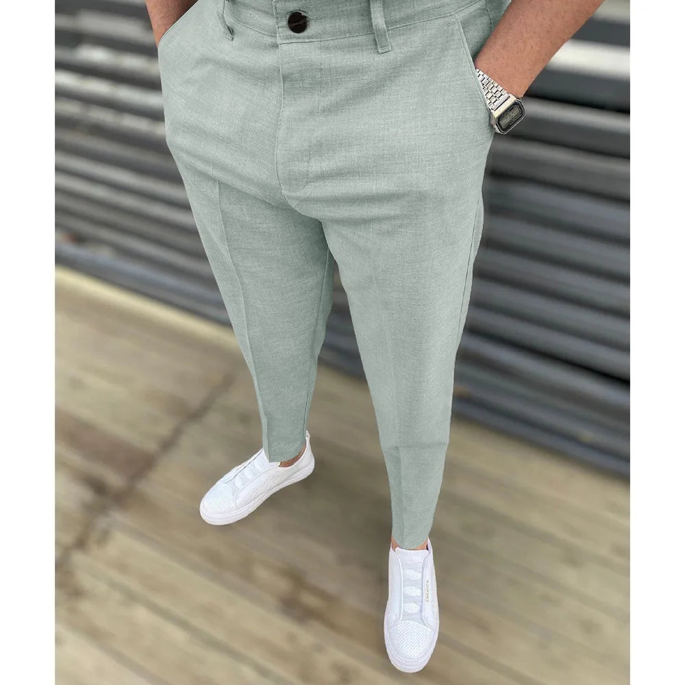 Men Casual Pants Formal Social Streetwear Pencil Trouser For Men's Business Office Workers Wedding Straight Suit Pants Hot Sale - Ellianto fashion Men's