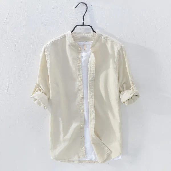 Men’s Cotton & Linen Long-Sleeve Autumn Shirt – Lightweight Comfort with Refined, Timeless Style for the Modern Gentleman