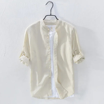 Men’s Cotton & Linen Long-Sleeve Autumn Shirt – Lightweight Comfort with Refined, Timeless Style for the Modern Gentleman