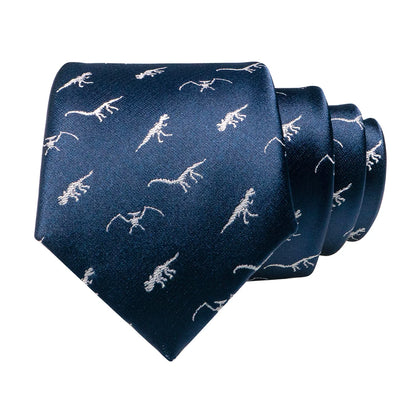 JEMYGINS New Design Animal Tie For Men Silk Woven Necktie 8cm Cartoon Dinosaur Fox Jacquard Fashion Party Wedding Gravata gift - Ellianto fashion Men's