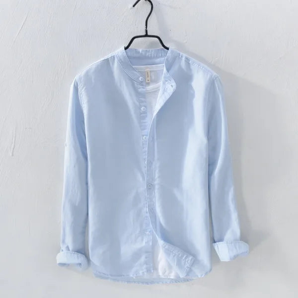 Men’s Cotton & Linen Long-Sleeve Autumn Shirt – Lightweight Comfort with Refined, Timeless Style for the Modern Gentleman