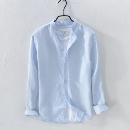 Men’s Cotton & Linen Long-Sleeve Autumn Shirt – Lightweight Comfort with Refined, Timeless Style for the Modern Gentleman