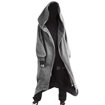 Nazgul-Inspired Long Hooded Coat – Warm Fleece-Lined Comfort with Bold, Effortless Street Style for the Modern Gentleman