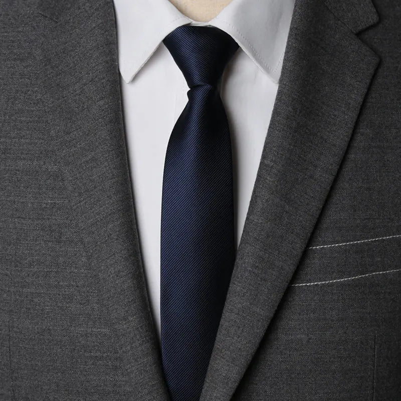 Men Necktie Zipper Lazy Tie Fashion Solid 6cm Ties Business for Man Gravatas Handkerchief Bowtie Mens Wedding Shirt Accessories - Ellianto fashion Men's