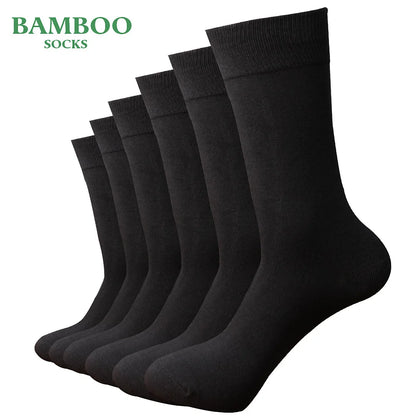Match-Up Men Bamboo Grey Socks Breathable Anti-Bacterial man Business Dress Socks (6 Pairs/Lot) - Ellianto fashion Men's
