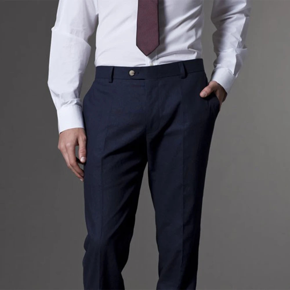 Men Suit Men Tuxedo Custom Made Wedding Suits For Men Tailored Light Navy Blue Mens Suits With Pants Costume Sur Mesure Homme - Ellianto fashion Men's
