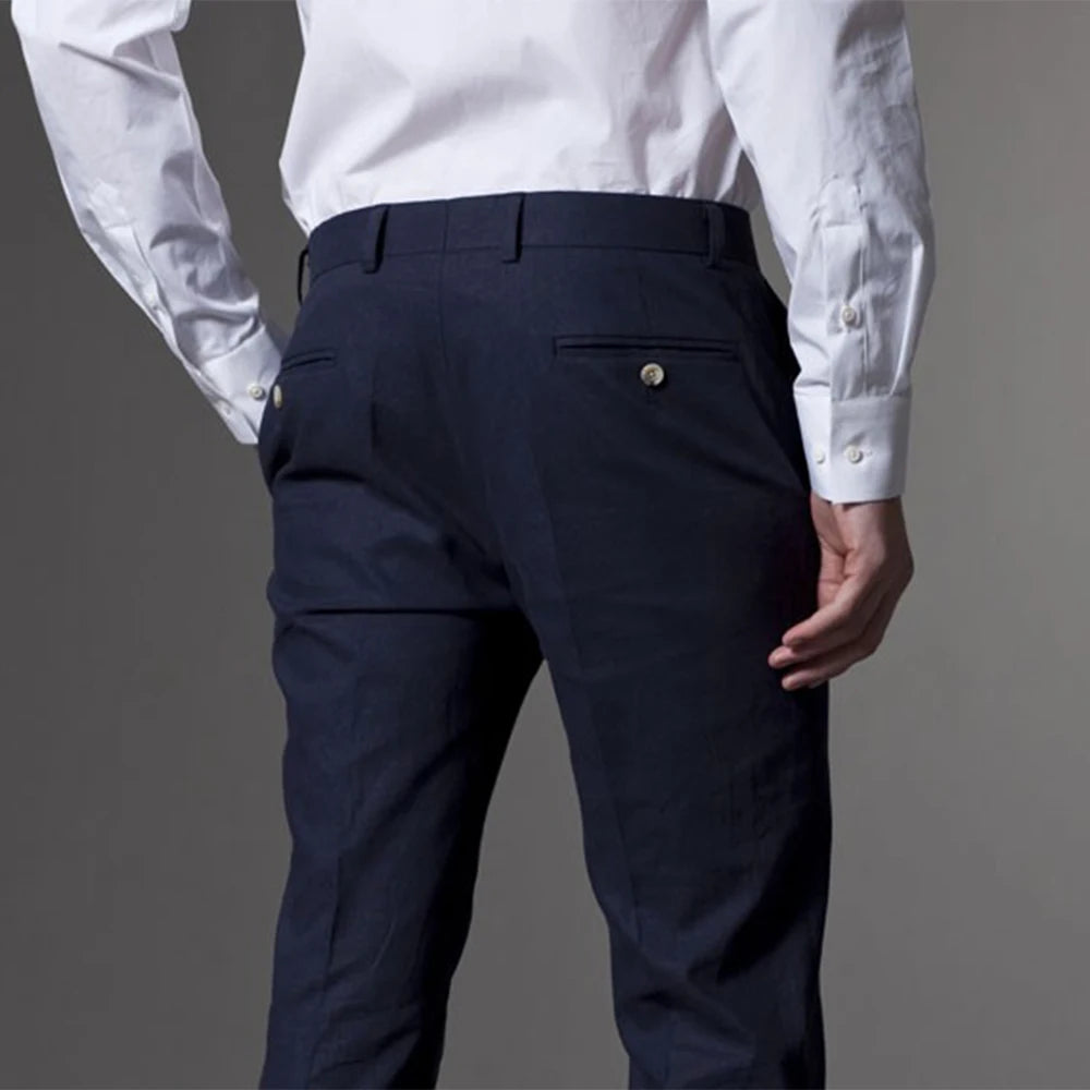 Men Suit Men Tuxedo Custom Made Wedding Suits For Men Tailored Light Navy Blue Mens Suits With Pants Costume Sur Mesure Homme - Ellianto fashion Men's