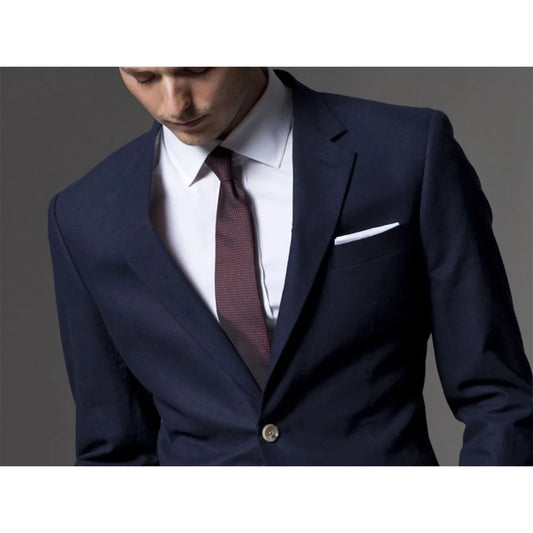 Men Suit Men Tuxedo Custom Made Wedding Suits For Men Tailored Light Navy Blue Mens Suits With Pants Costume Sur Mesure Homme - Ellianto fashion Men's