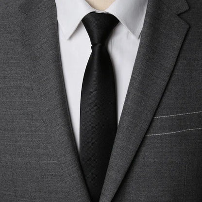 Men Necktie Zipper Lazy Tie Fashion Solid 6cm Ties Business for Man Gravatas Handkerchief Bowtie Mens Wedding Shirt Accessories - Ellianto fashion Men's