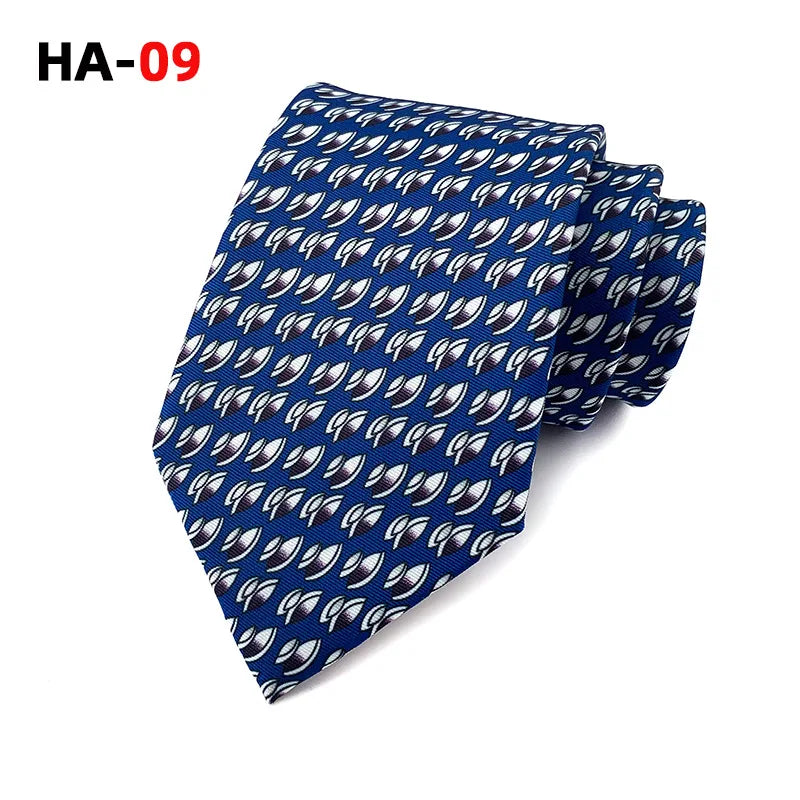 Men Luxury Tie 8cm Silk Tie For Men Print Vintage Design Necktie Silk Feeling Cravat For Wedding Party Gifts Stripe Cravats - Ellianto fashion Men's