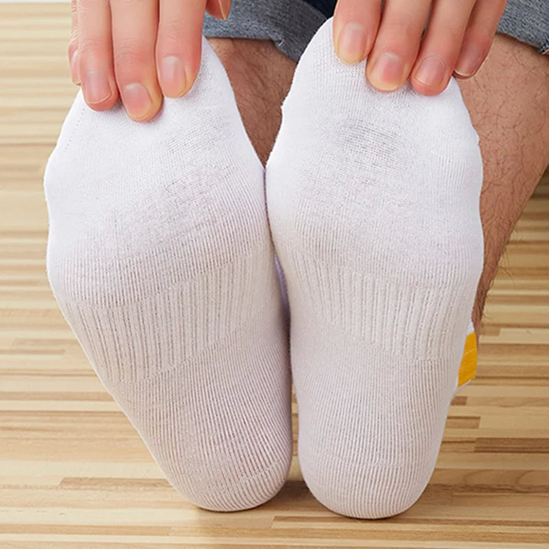 10pieces=5pair/lot Summer Cotton Man Short Socks Fashion Breathable Boat Socks Comfortable Casual Socks Male Big Size White Hot - Ellianto fashion Men's