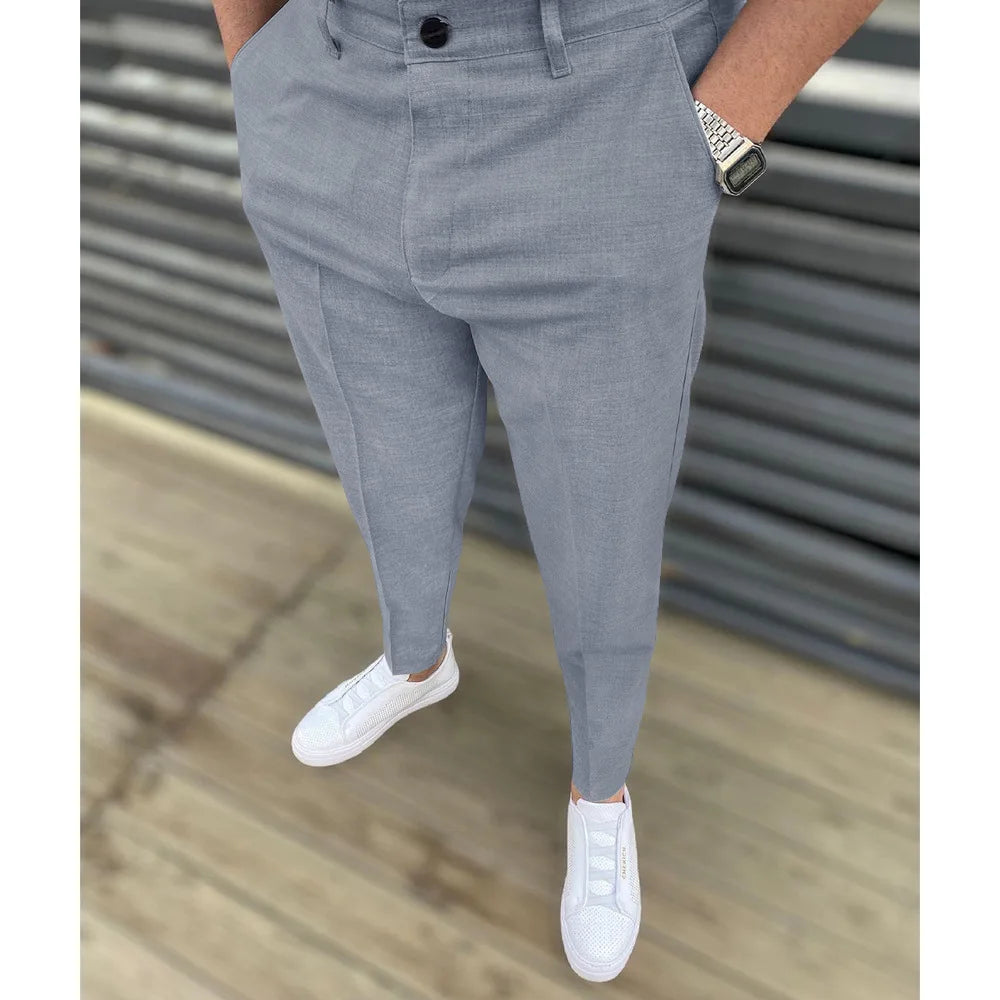 Men Casual Pants Formal Social Streetwear Pencil Trouser For Men's Business Office Workers Wedding Straight Suit Pants Hot Sale - Ellianto fashion Men's