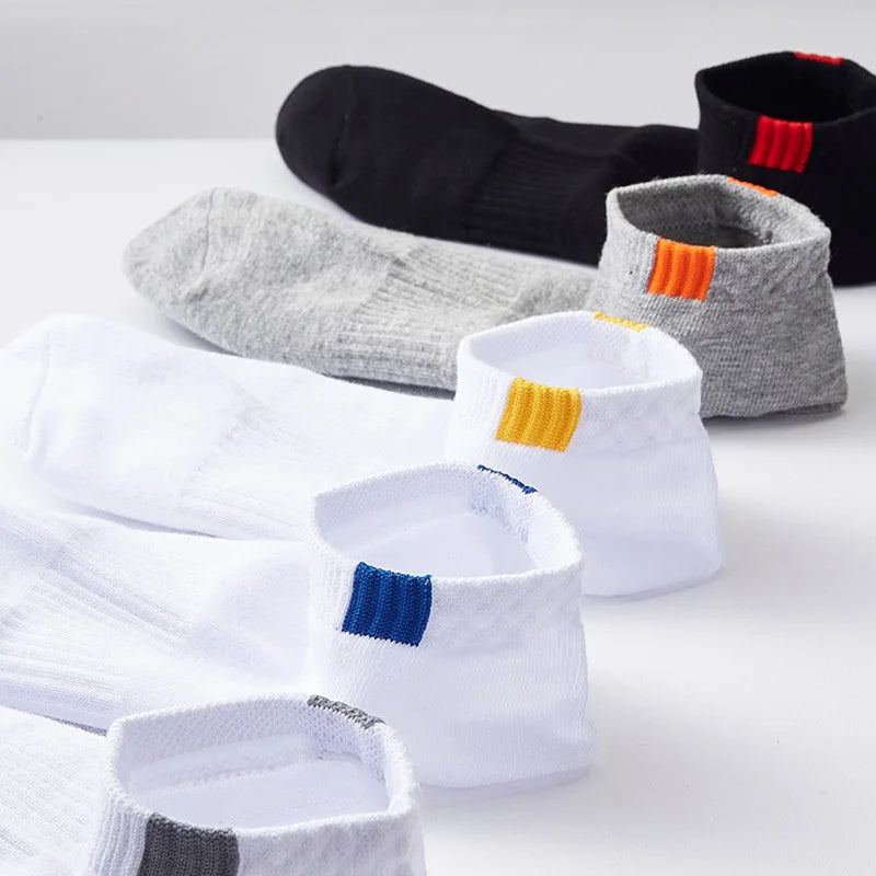 10pieces=5pair/lot Summer Cotton Man Short Socks Fashion Breathable Boat Socks Comfortable Casual Socks Male Big Size White Hot - Ellianto fashion Men's