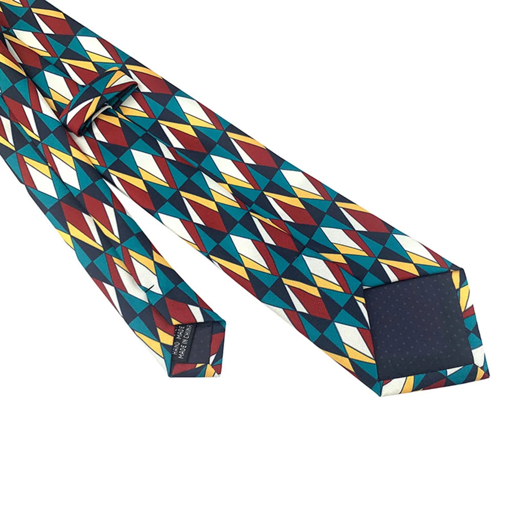 Men Luxury Tie 8cm Silk Tie For Men Print Vintage Design Necktie Silk Feeling Cravat For Wedding Party Gifts Stripe Cravats - Ellianto fashion Men's