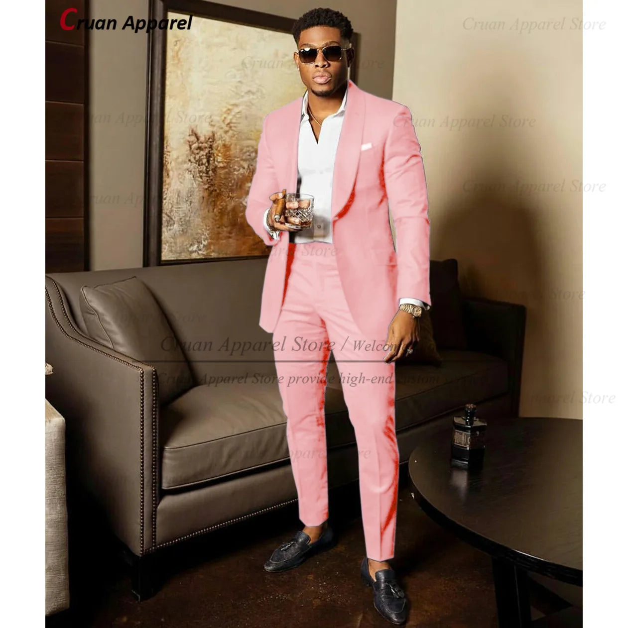 2025 Green Suits for Men Tailor-made Groom Wedding Suits Tuxedo Best Man Blazer Pants 2 Pieces Trendy Fashion Marriage Costume - Ellianto fashion Men's