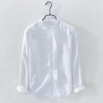 Men’s Cotton & Linen Long-Sleeve Autumn Shirt – Lightweight Comfort with Refined, Timeless Style for the Modern Gentleman