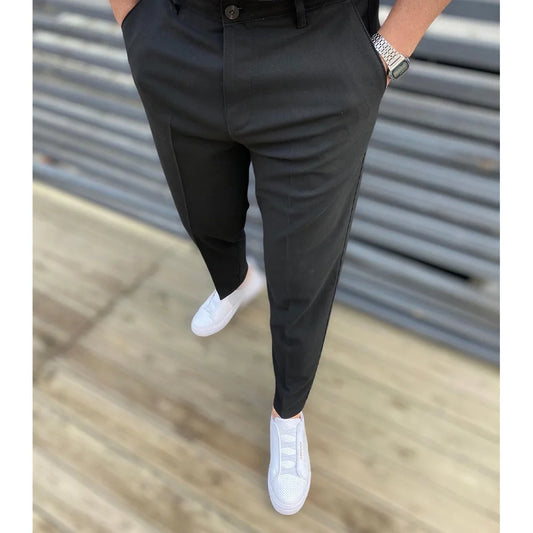 Men Casual Pants Formal Social Streetwear Pencil Trouser For Men's Business Office Workers Wedding Straight Suit Pants Hot Sale - Ellianto fashion Men's