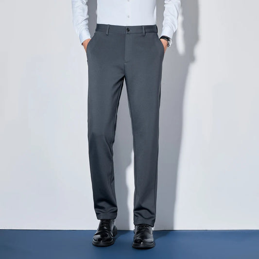 Wholesale Custom Men Tailored Trousers Tight Fashion Business Casual Loose Straight Leg Long Pants - Ellianto fashion Men's
