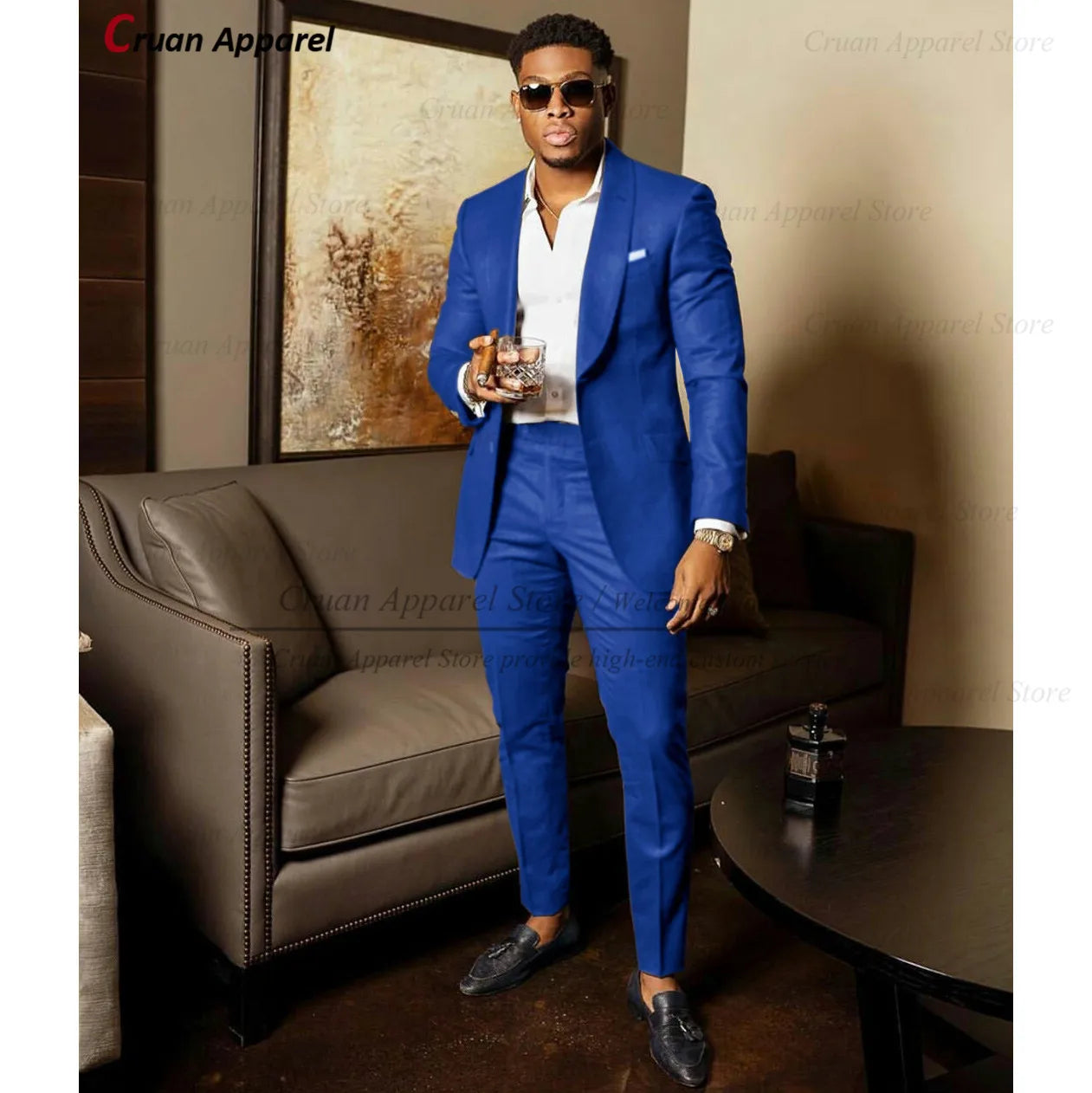 2025 Green Suits for Men Tailor-made Groom Wedding Suits Tuxedo Best Man Blazer Pants 2 Pieces Trendy Fashion Marriage Costume - Ellianto fashion Men's