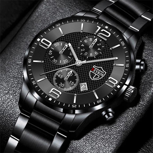 reloj hombre Luxury Business Men Watchs Stainless Steel Quartz WristWatch Male Leather Calendar Luminous Clock relogio masculino - Ellianto fashion Men's
