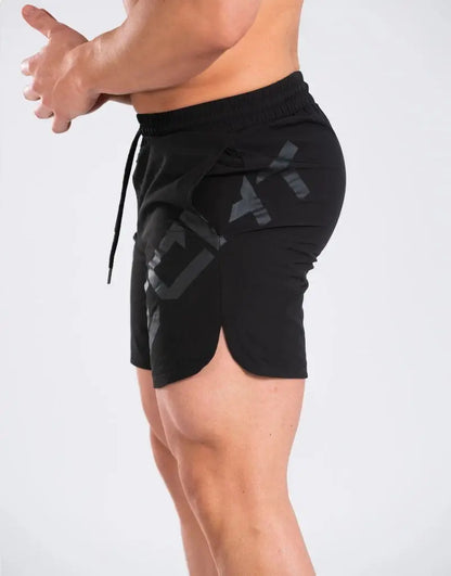 Mens Shorts Men Casual Beach Shorts Bodybuilding Fitness Short Sweat Quick Dry Big Letter Print - Ellianto fashion Men's